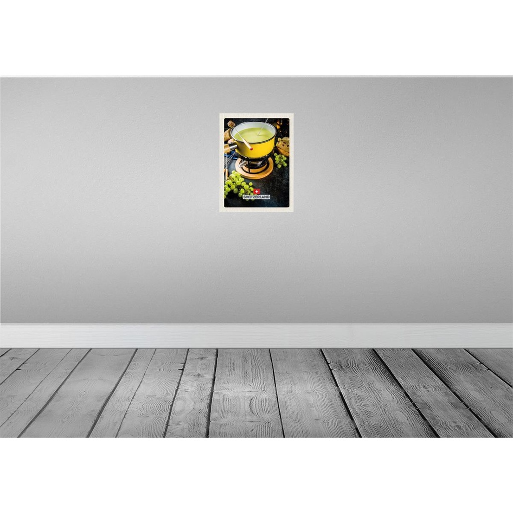 [LA-136873-H] Holzschild 40x30 cm Schweiz Delikatese Brot Käse Trauben Bildmotiv Reisemotiv Europa Bild 2