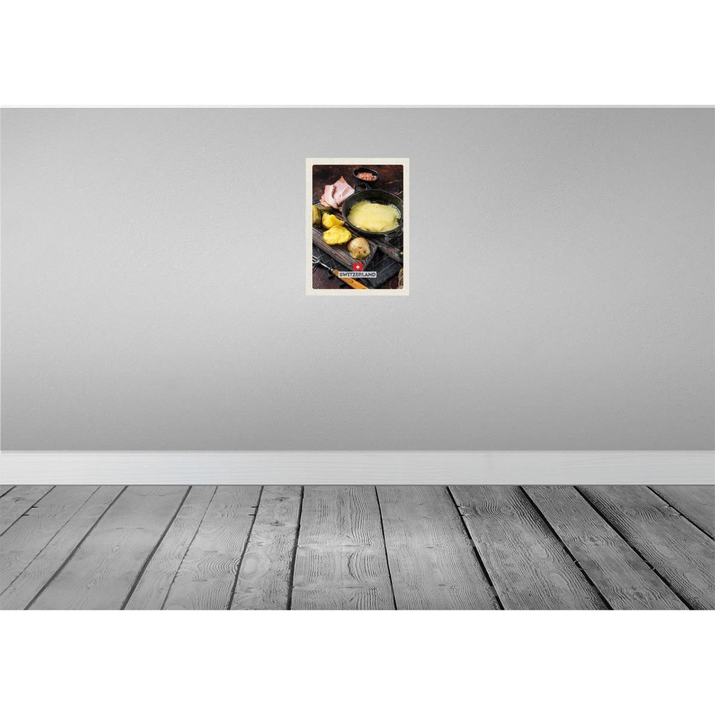[LA-136875] Blechschild 40x30 cm Schweiz Kartoffeln geschmolzener Käse Bildmotiv Reisemotiv Abenteuer Reisen Europa Urlaub Bild 2