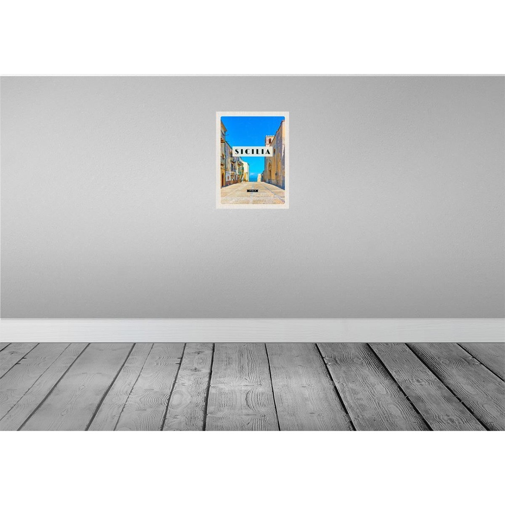 [LA-136879] Blechschild 40x30 cm Sizilien Italien Europa Urlaubsort Bildmotiv Reisemotiv Abenteuer Reisen Urlaub Bild 2