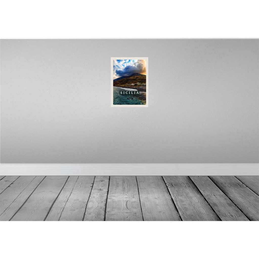 [LA-136880] Blechschild 40x30 cm Sizilien Strand Urlaub Meer Urlaubsort Trip Bildmotiv Reisemotiv Abenteuer Reisen Europa Bild 2