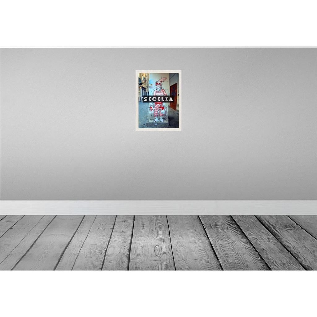[LA-136882-H] Holzschild 40x30 cm Sizilien Spezialitäten Tintenfisch Bildmotiv Reisemotiv Europa Bild 2