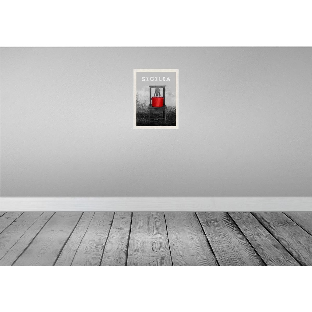 [LA-136885-H] Holzschild 40x30 cm Sizilien Italien Gemüse Tomaten Topf Bildmotiv Reisemotiv Europa Bild 2