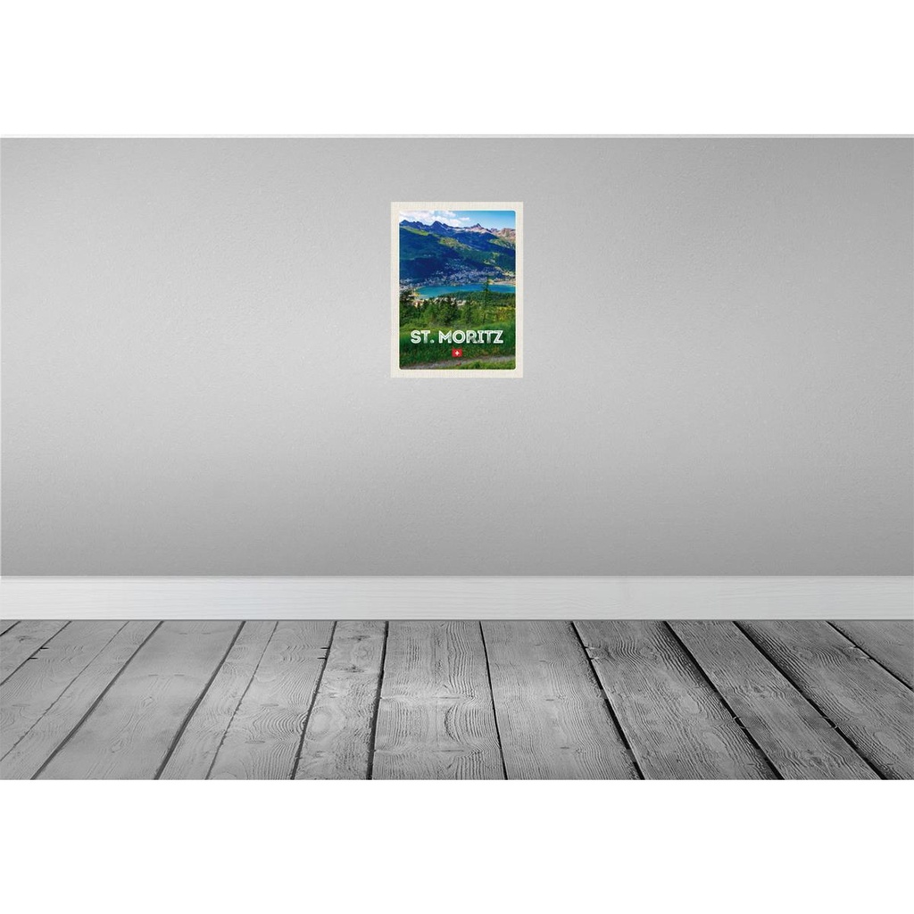 [LA-136897] Blechschild 40x30 cm St. Moritz Urlaub Österreich Ausblich Reise Bildmotiv Reisemotiv Abenteuer Reisen Europa Bild 2