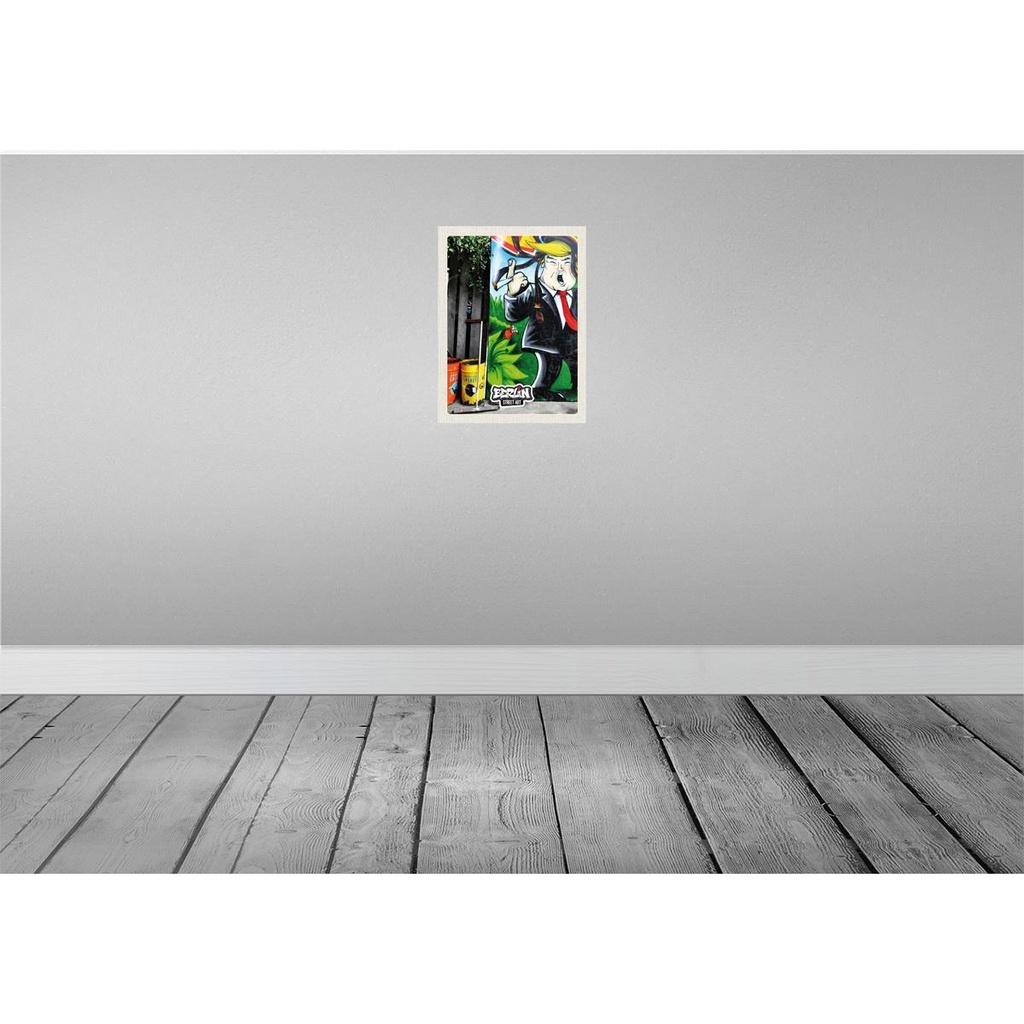 [LA-136902-H] Holzschild 40x30 cm Berlin Graffiti Donald Trump Street Art Bildmotiv Reisemotiv Abenteuer Reisen Bild 2