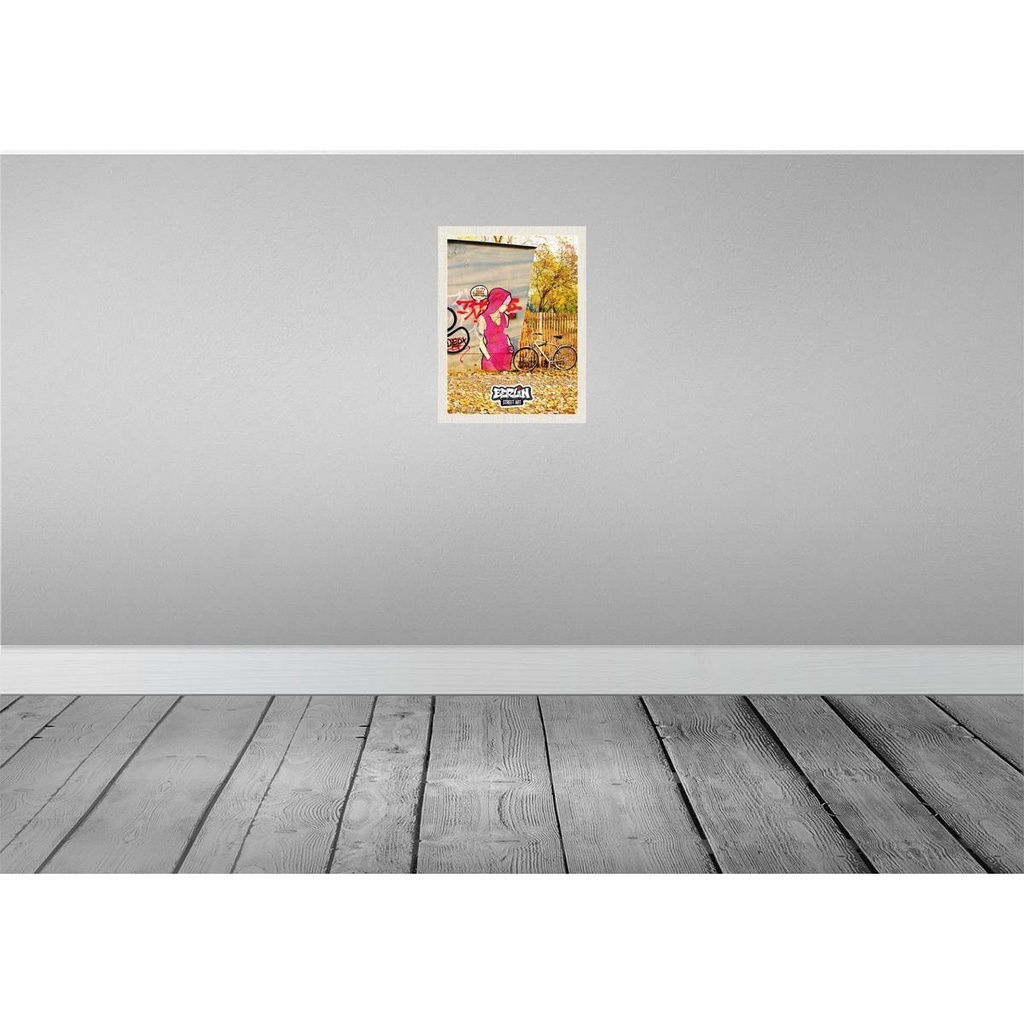 [LA-136908-H] Holzschild 40x30 cm Berlin Street Art Kunst Gemälde rosa Bildmotiv Reisemotiv Abenteuer Reisen Bild 2
