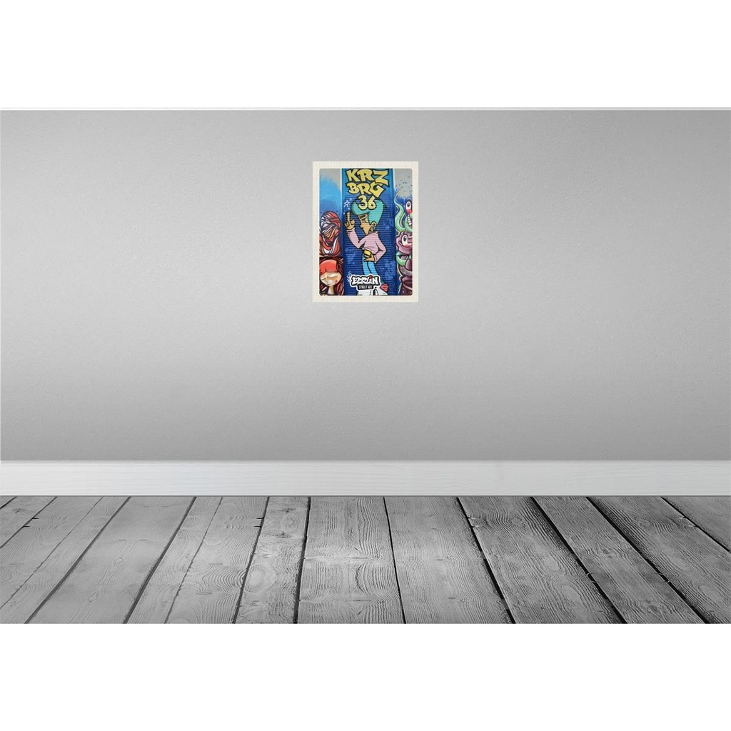 [LA-136916-H] Holzschild 40x30 cm Berlin Kreuzberg Graffiti 36 Kunstwerk Bildmotiv Reisemotiv Abenteuer Reisen Bild 2