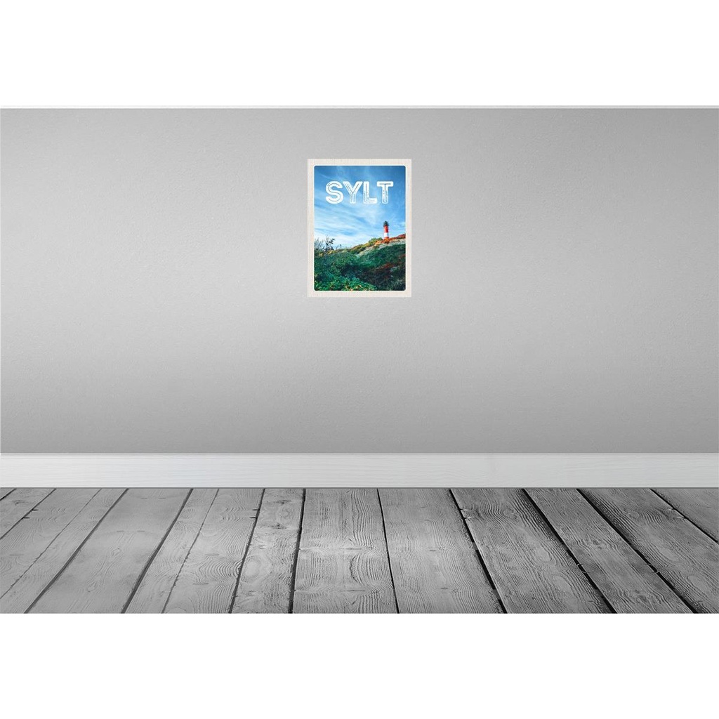 [LA-136923-H] Holzschild 40x30 cm Sylt Insel Deutschland Leuchtturm Bildmotiv Reisemotiv Bild 2