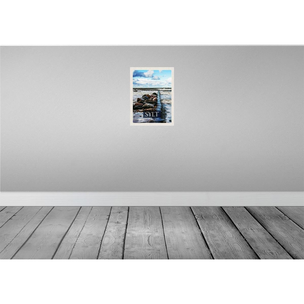 [LA-136928-H] Holzschild 40x30 cm Sylt Insel Strand Meer Ebbe und Flut Bildmotiv Reisemotiv Deutschland Bild 2