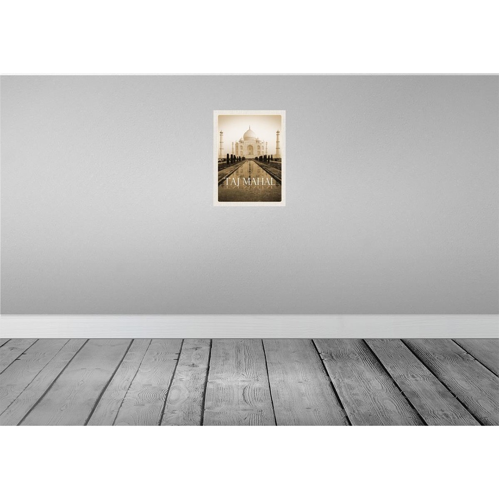 [LA-136938] Blechschild 40x30 cm Indien schwarz weiß Taj Mahal Bildmotiv Reisemotiv Abenteuer Reisen Urlaub Bild 2