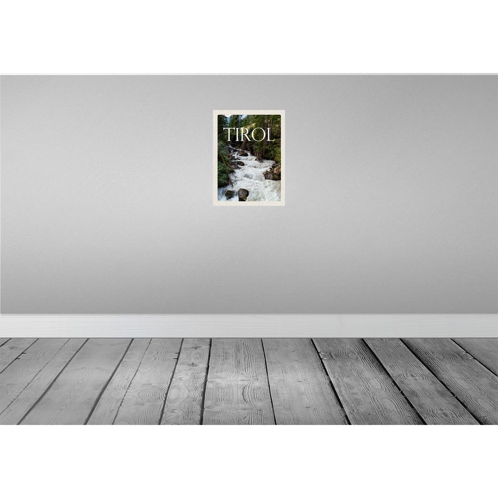 [LA-136945-H] Holzschild 40x30 cm Tirol Östereich Natur Strömung Straße Stadt Bild 2