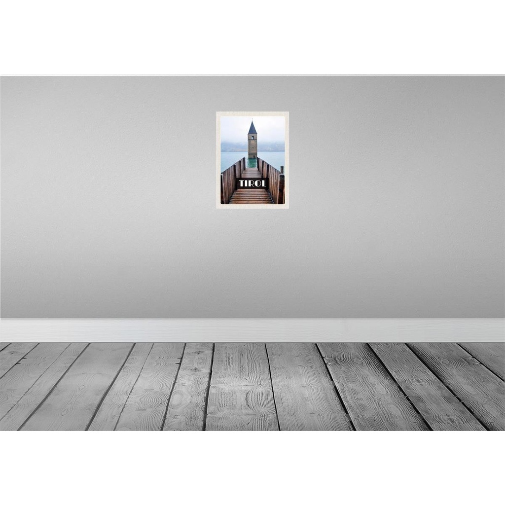 [LA-136946] Blechschild 40x30 cm Tirol Österreich Kirchenturm Bildmotiv Reisemotiv Abenteuer Reisen Straße Stadt Urlaub Bild 2