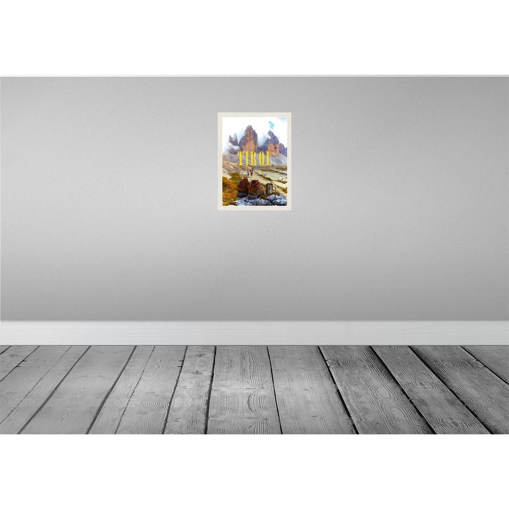 [LA-136947] Blechschild 40x30 cm Tirol Wanderrung Urlaub Schuhe kaltes Getränk Bildmotiv Reisemotiv Abenteuer Reisen Europa Bild 2