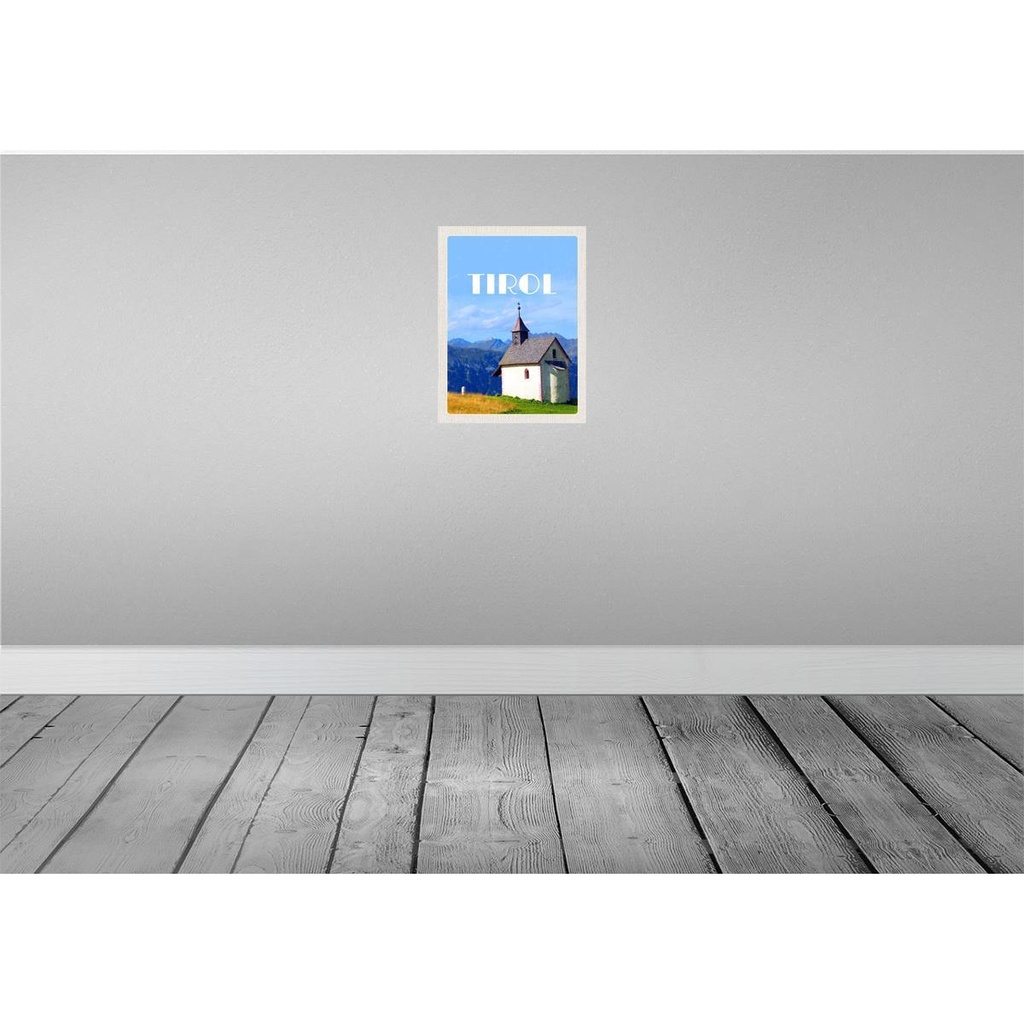 [LA-136954] Blechschild 40x30 cm Tirol Kirche Reisen Europa Urlaub auf den Berg Natur Wald Bildmotiv Reisemotiv Abenteuer Bild 2