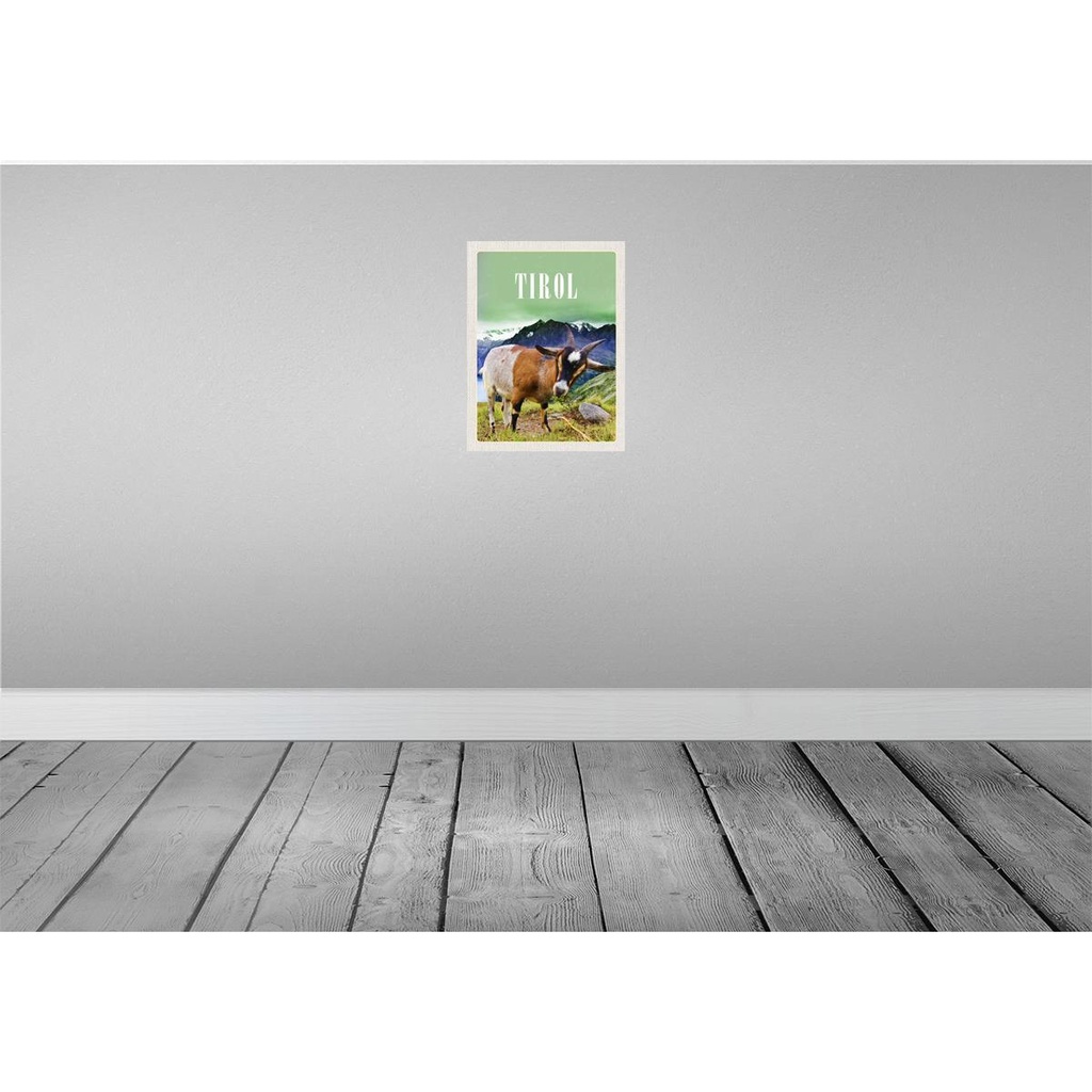 [LA-136959] Blechschild 40x30 cm Tirol Europa Urlaub Ziege Berg Natur Wald Bildmotiv Reisemotiv Abenteuer Reisen Bild 2
