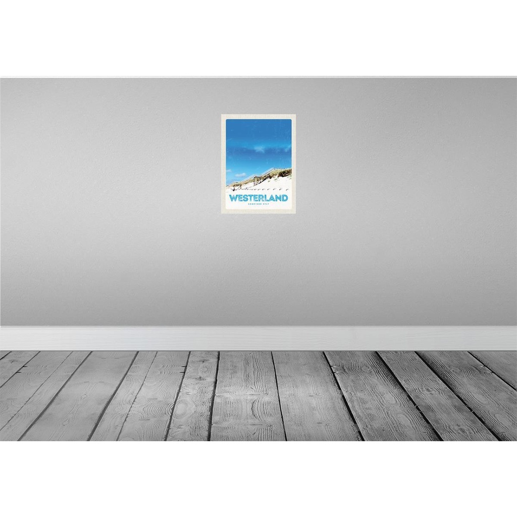 [LA-136966-H] Holzschild 40x30 cm Westerland Gemeine Sylt Strand Gehweg Bildmotiv Reisemotiv Urlaub Bild 2