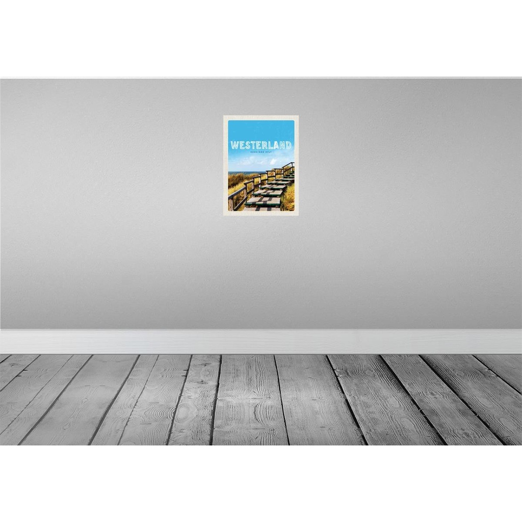 [LA-136971] Blechschild 40x30 cm Westerland Gehweg Urlaub am Strand Meer Trip Bildmotiv Reisemotiv Abenteuer Reisen Bild 2