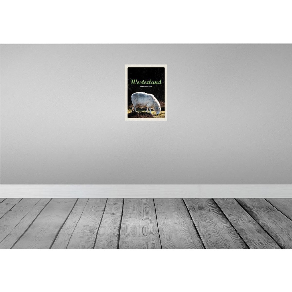 [LA-136972] Blechschild 40x30 cm Westerland Natur Tiere Schafe Wiese Bildmotiv Reisemotiv Abenteuer Reisen Urlaub Bild 2