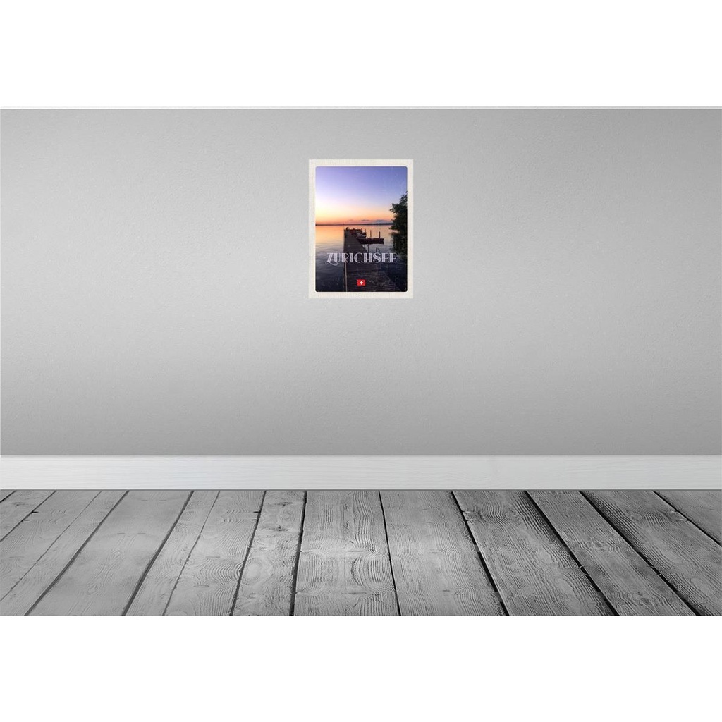 [LA-136978-H] Holzschild 40x30 cm Zürich Schweiz Zürichsee Natur Bildmotiv Reisemotiv Straße Stadt Bild 2