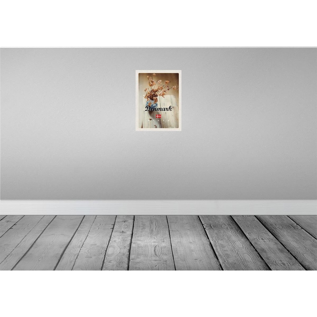 [LA-137012] Blechschild 40x30 cm Dänemark verwelkte Urlaub Blumen in Vase Bildmotiv Reisemotiv Abenteuer Reisen Europa Bild 2