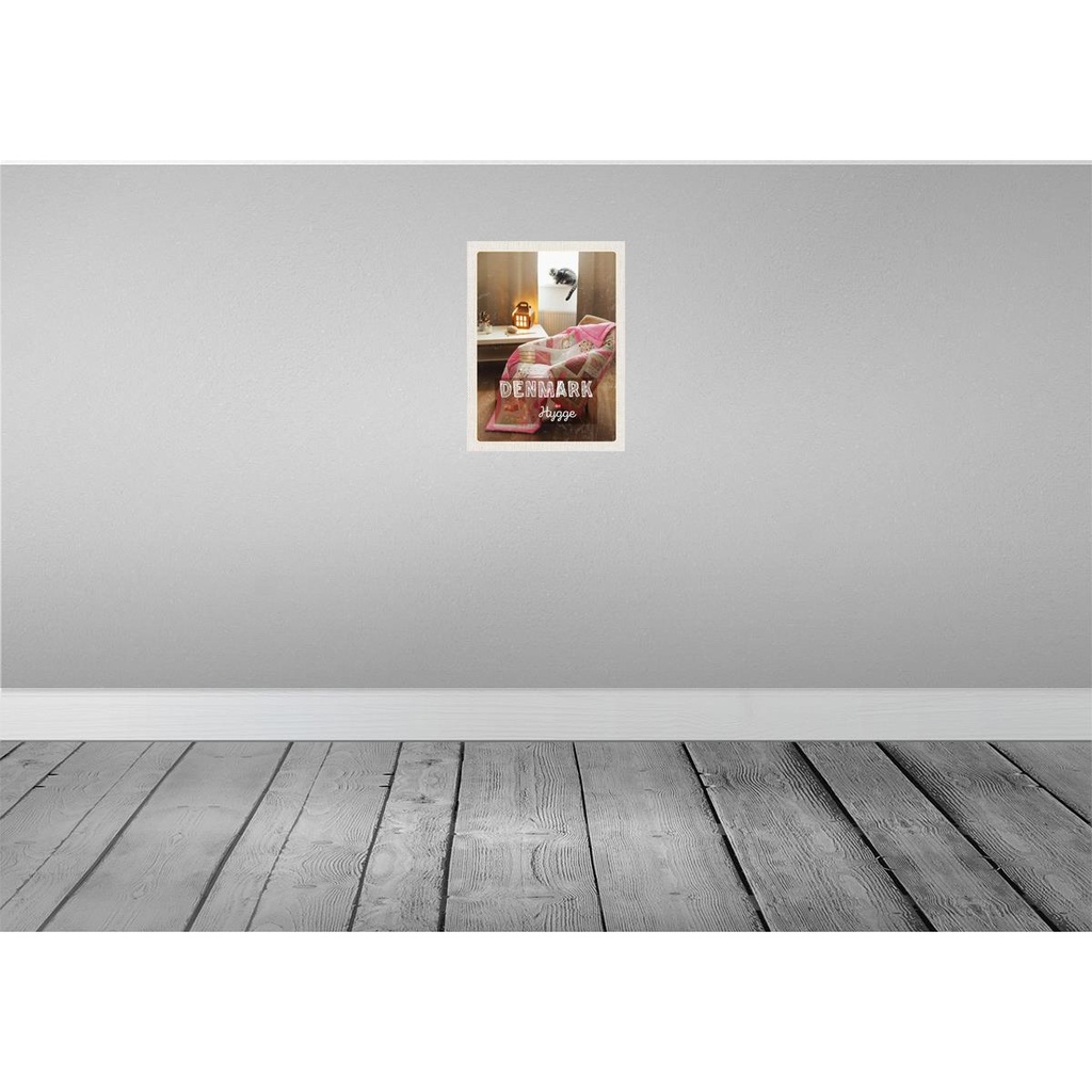 [LA-137016-H] Holzschild 40x30 cm Dänemark Decke Wohnzimmertisch Katze Bildmotiv Reisemotiv Europa Bild 2
