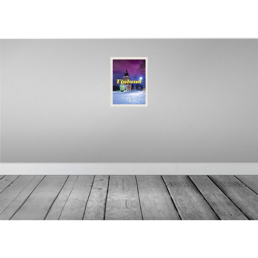 [LA-137032] Blechschild 40x30 cm Finnland Schnee Winter Tannenbaum Bildmotiv Reisemotiv Abenteuer Reisen Europa Urlaub Bild 2