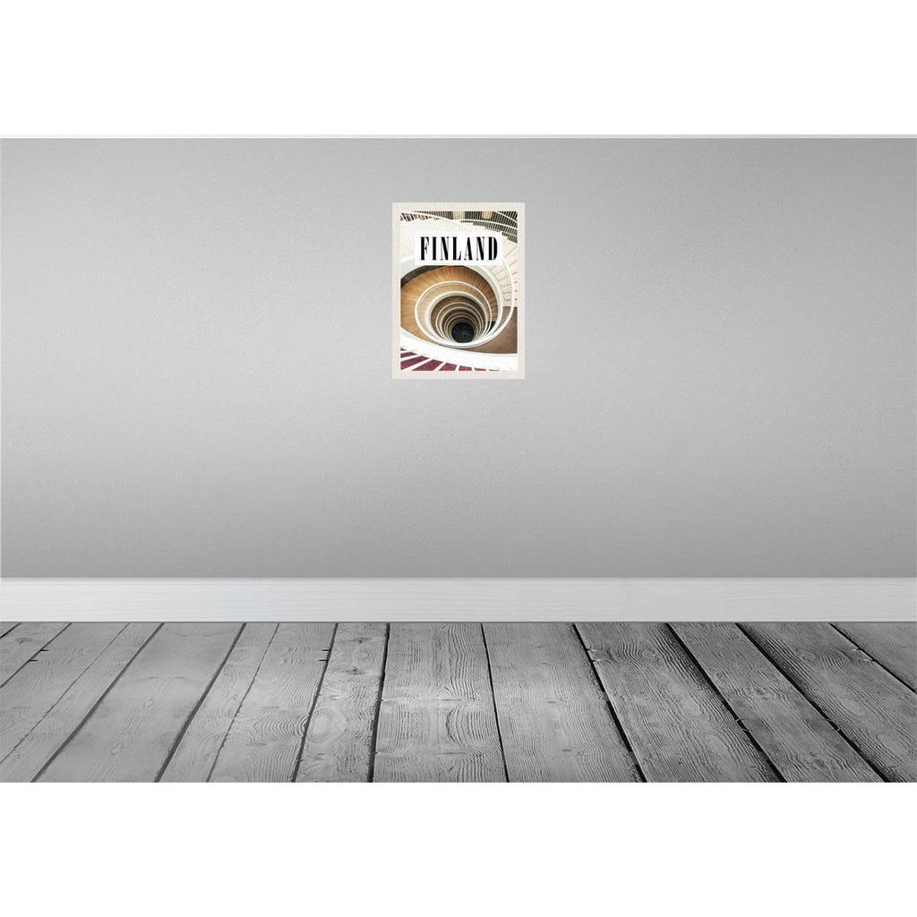 [LA-137035-H] Holzschild 40x30 cm Finnland Treppen Gebäude Stuffen Gang Bildmotiv Reisemotiv Europa Bild 2
