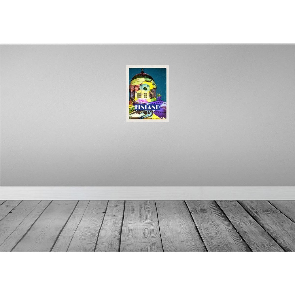 [LA-137036] Blechschild 40x30 cm Finnland Kirche Skulptur Mittelalter Bildmotiv Reisemotiv Abenteuer Reisen Europa Urlaub Bild 2