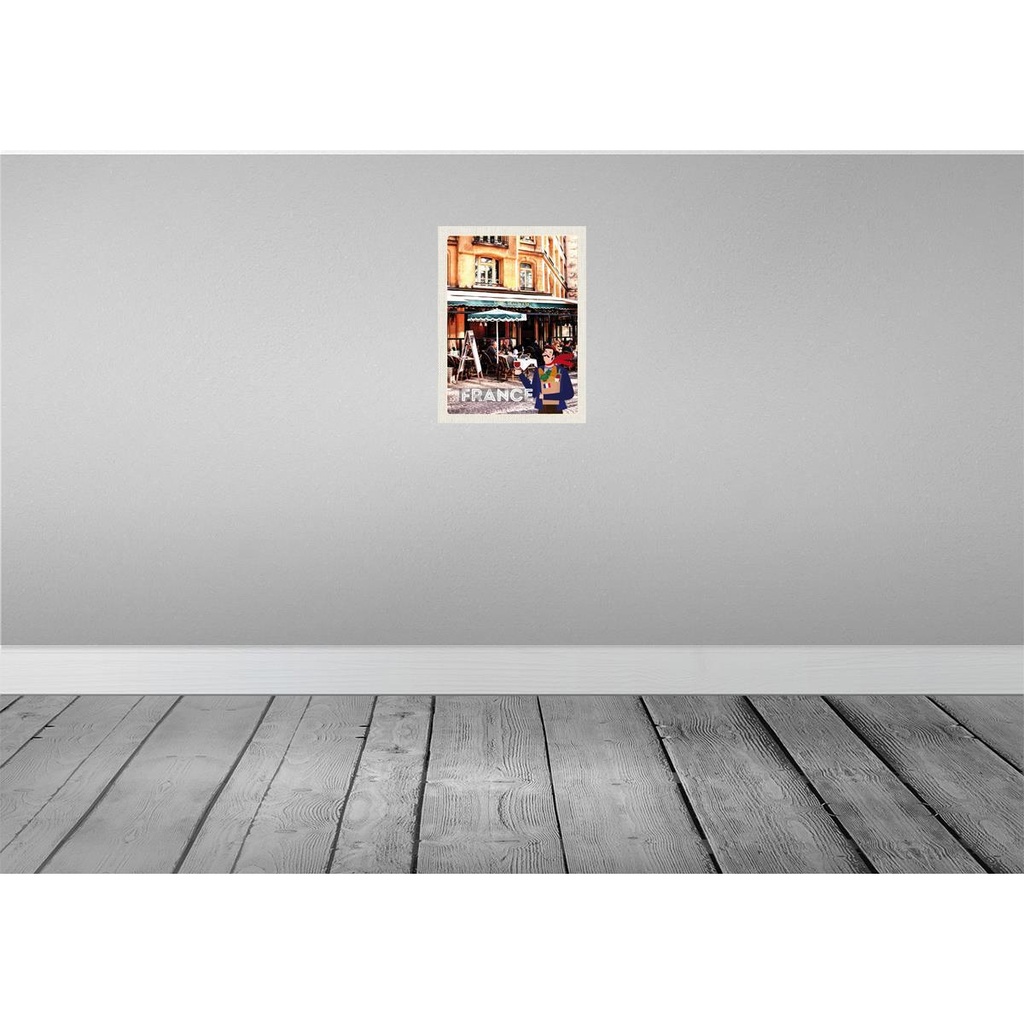 [LA-137054-H] Holzschild 40x30 cm Frankreich Innenstadt Restaurant Wein Bildmotiv Reisemotiv Europa Bild 2