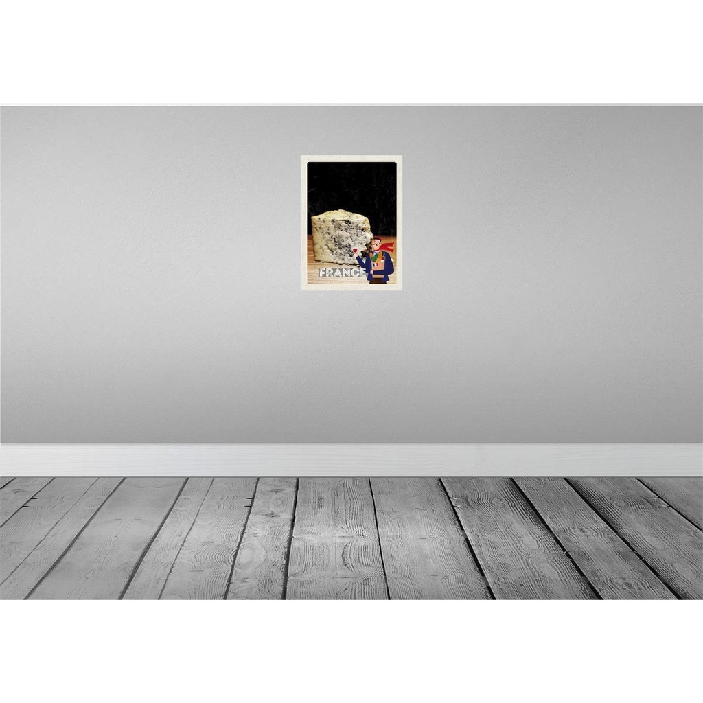 [LA-137055] Blechschild 40x30 cm Frankreich Schimmelkäse Traditon Bildmotiv Reisemotiv Abenteuer Reisen Europa Urlaub Bild 2