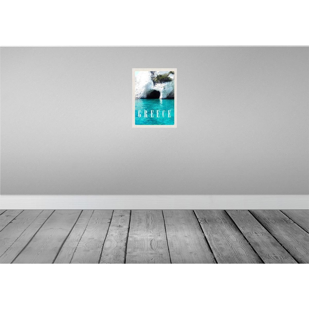 [LA-137069] Blechschild 40x30 cm Greece Meer Strand Stein Höhle Bildmotiv Reisemotiv Abenteuer Reisen Urlaub Bild 2