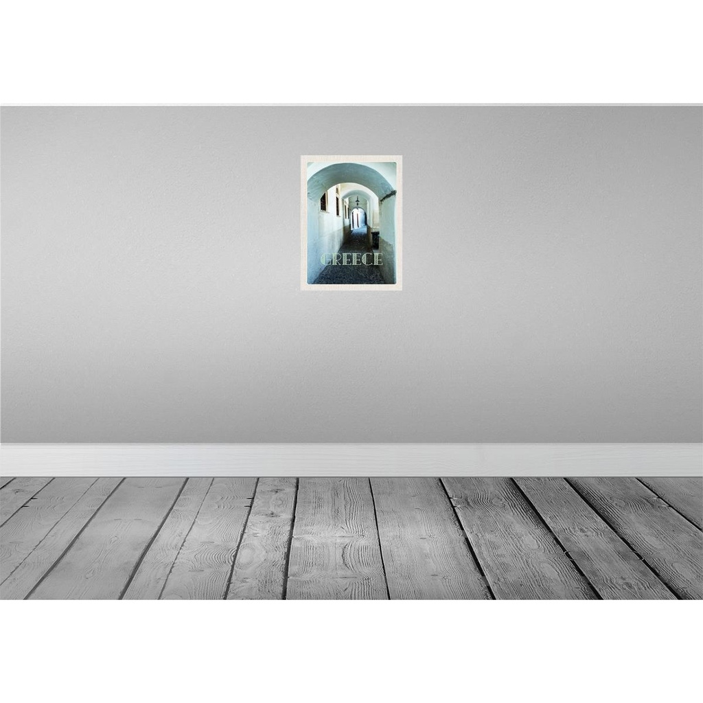 [LA-137072-H] Holzschild 40x30 cm Greece Griechenland Durchgang Gebäude Bildmotiv Reisemotiv Europa Bild 2