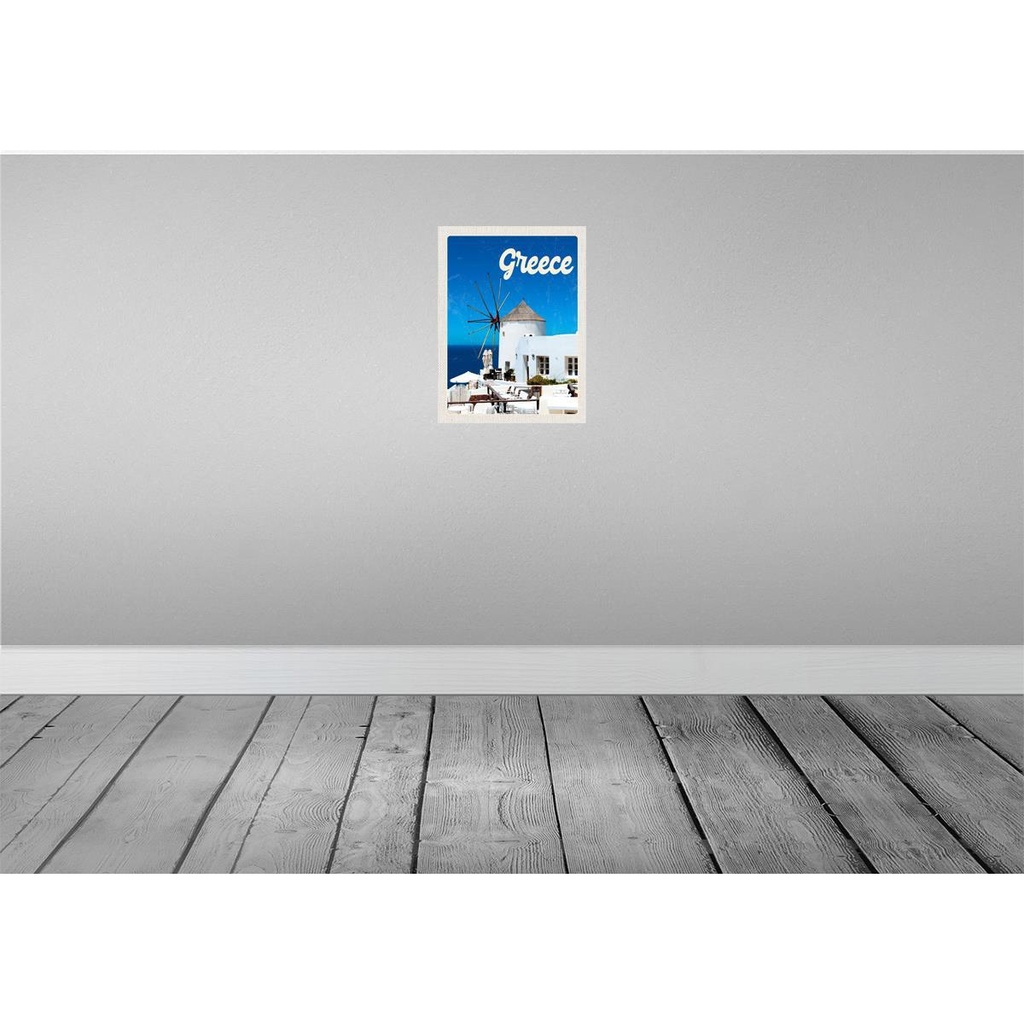 [LA-137076-H] Holzschild 40x30 cm Greece Griechenland weiße Häuser Bildmotiv Reisemotiv Europa Bild 2