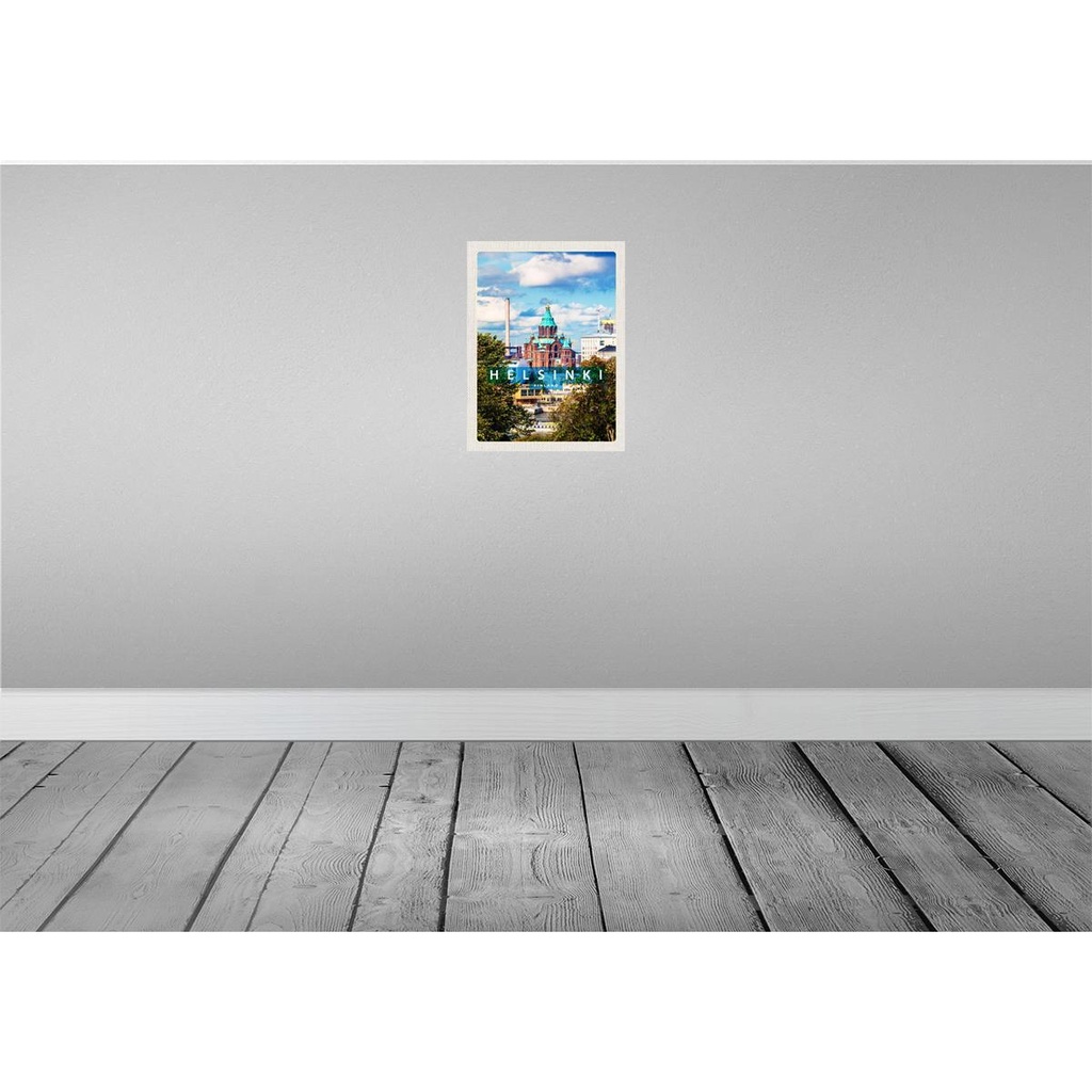 [LA-137086] Blechschild 40x30 cm Helsinki Finnland Häuser Architektur Kirche Bildmotiv Reisemotiv Abenteuer Reisen Europa Urlaub Bild 2