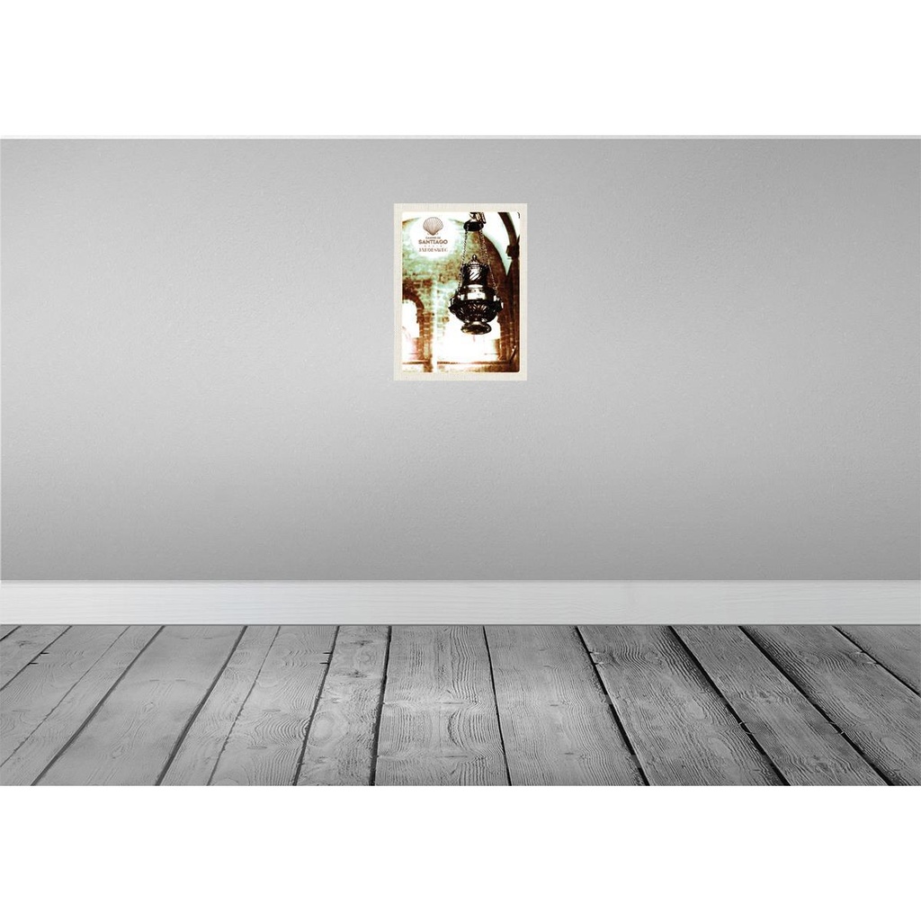 [LA-137095-H] Holzschild 40x30 cm Spanien Laterne Camino De Santiago Bildmotiv Reisemotiv Europa Bild 2