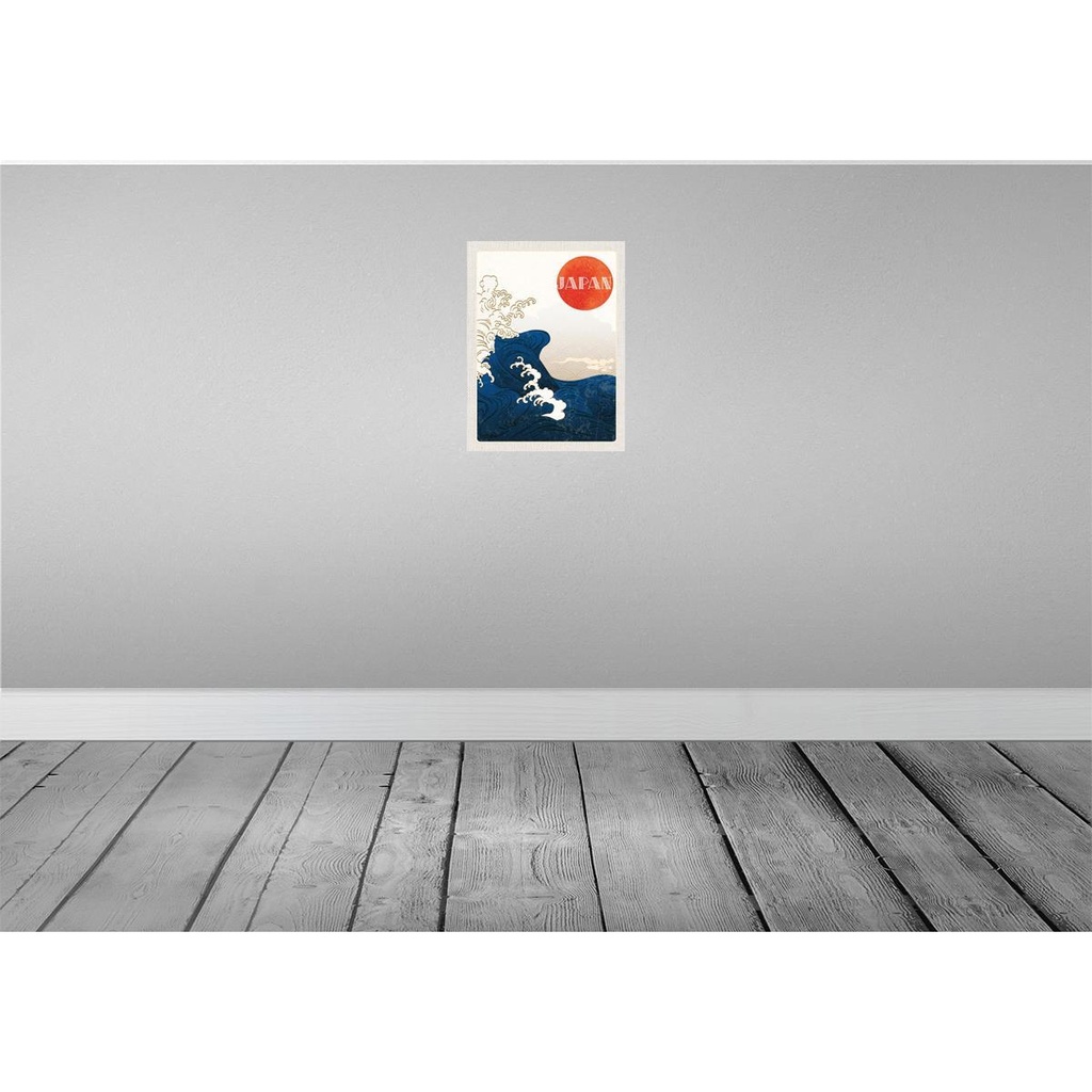 [LA-137096-H] Holzschild 40x30 cm Japan Asien Wellen Meer Flut Bildmotiv Reisemotiv Abenteuer Reisen Bild 2