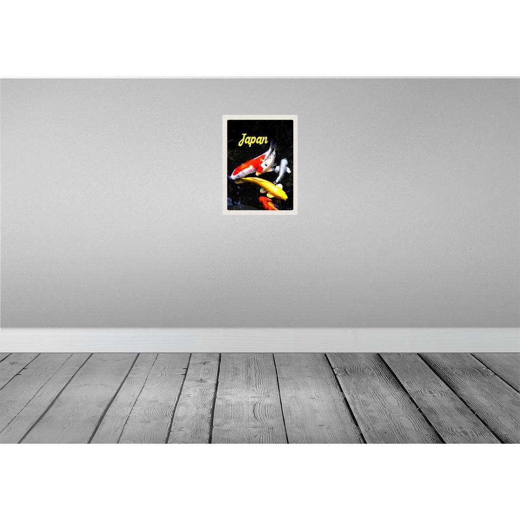 [LA-137101-H] Holzschild 40x30 cm Japan Asien Reisen Koi Fische rot gold weiß Bildmotiv Reisemotiv Abenteuer Bild 2