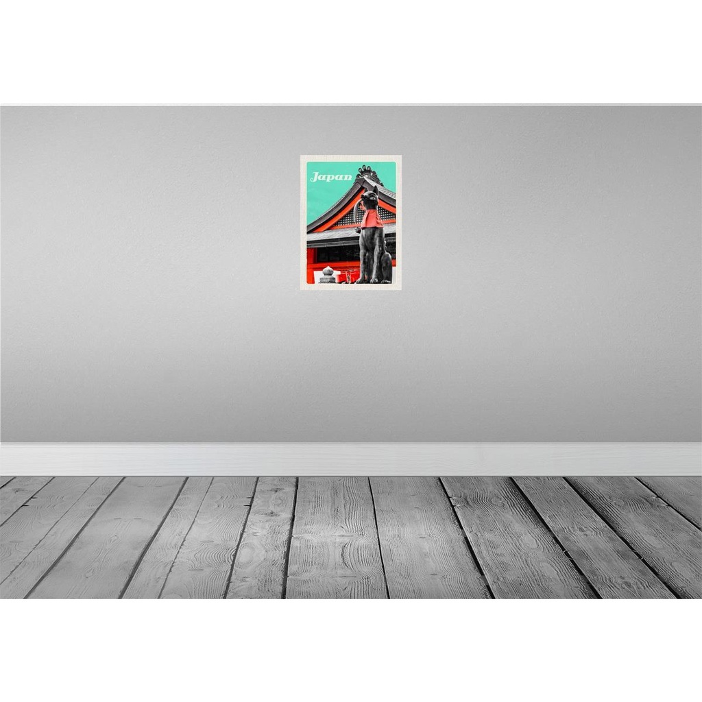 [LA-137103] Blechschild 40x30 cm Japan Miyajima Tempel Kitsune Statue Bildmotiv Reisemotiv Abenteuer Reisen Urlaub Bild 2