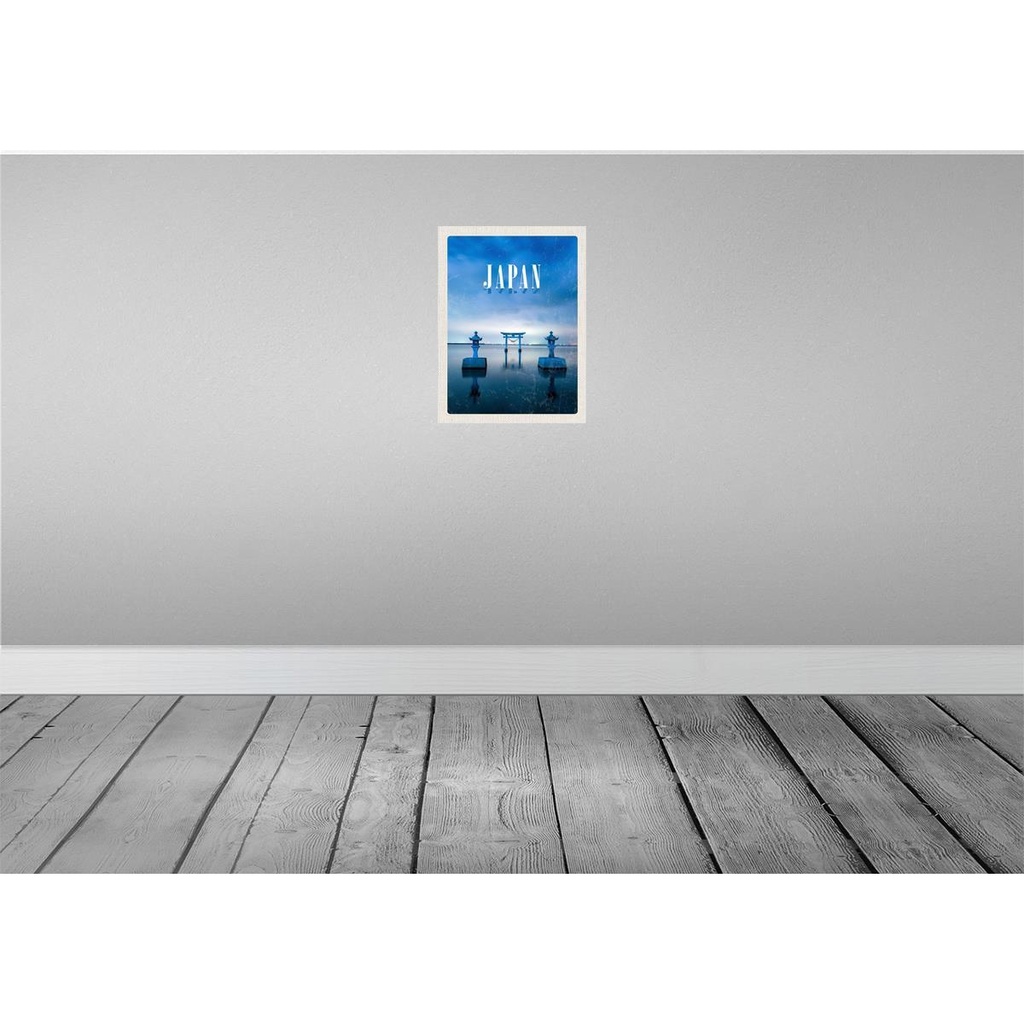 [LA-137104-H] Holzschild 40x30 cm Japan Asien Meer Kultur Architektur Bildmotiv Reisemotiv Abenteuer Reisen Bild 2