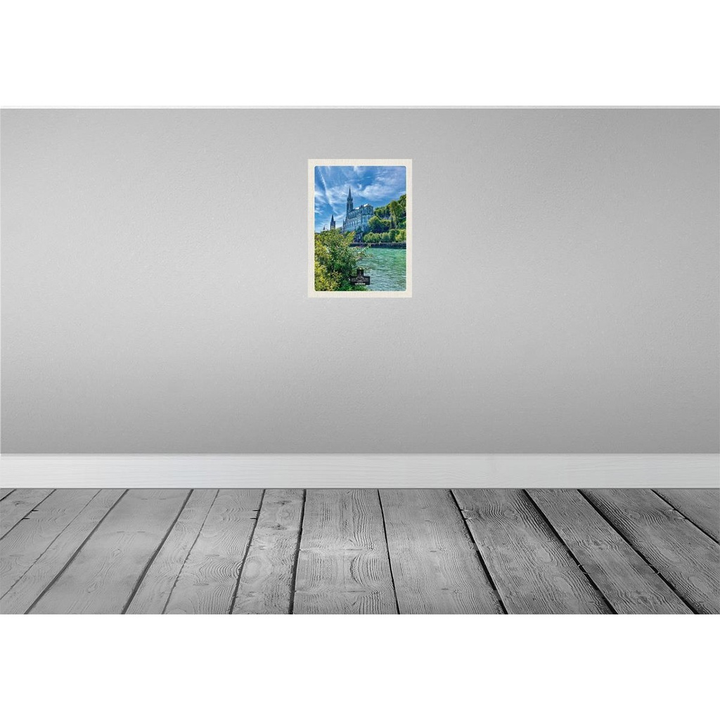 [LA-137115-H] Holzschild 40x30 cm Frankreich Lourdes Meer Kirche Natur Bildmotiv Reisemotiv Europa Bild 2