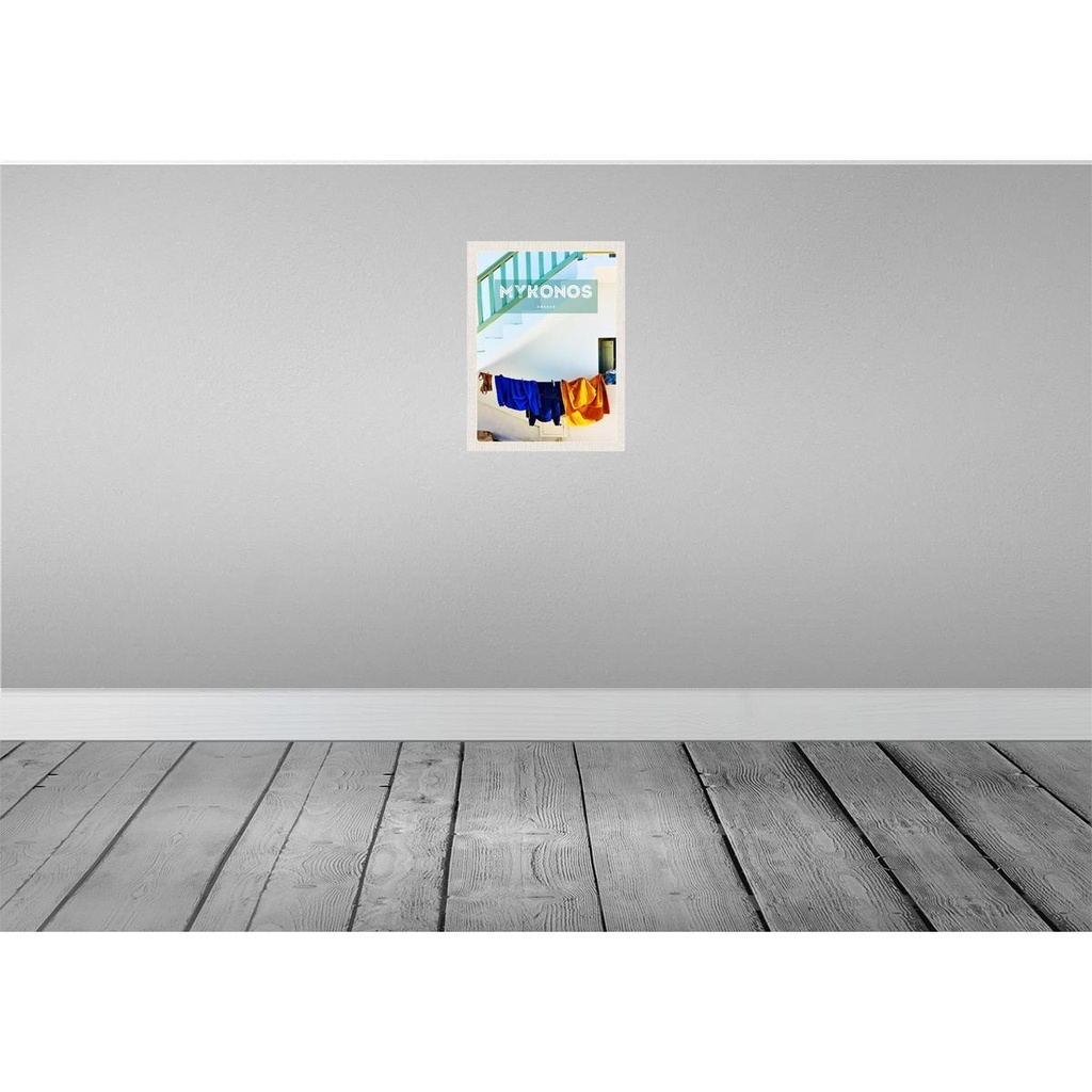 [LA-137119-H] Holzschild 40x30 cm Griechenland Greece Mykonos Gebäude Bildmotiv Reisemotiv Europa Bild 2