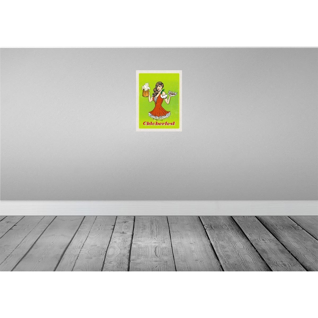 [LA-137123] Blechschild 40x30 cm München Oktoberfest Frau Dirndl Bier Deutschland Feiern Party Bild 2