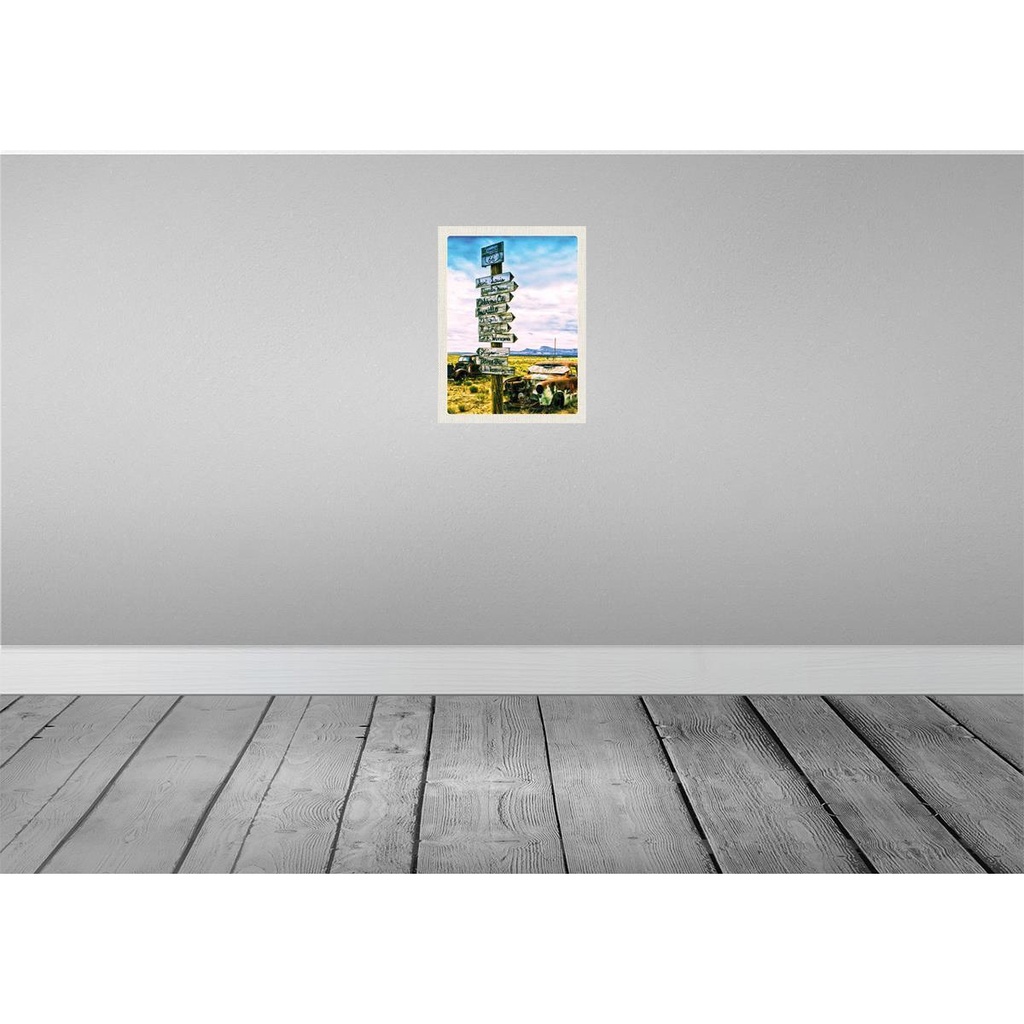 [LA-137146-H] Holzschild 40x30 cm Amerika USA Route 66 Oldtimer Gebirge Bildmotiv Reisemotiv Bild 2