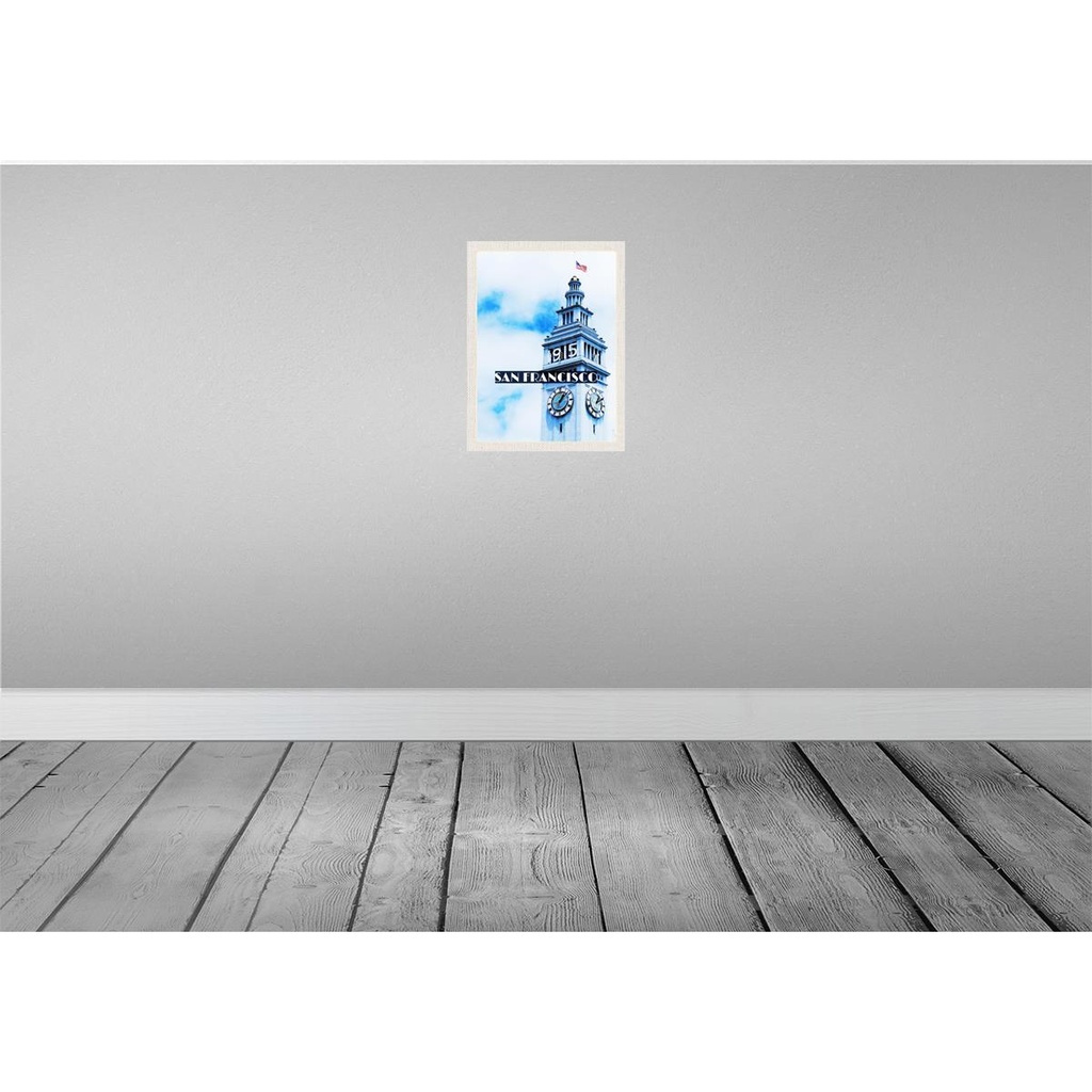 [LA-137168-H] Holzschild 40x30 cm San Francisco Gebäude USA Flagge Turm Bildmotiv Reisemotiv Amerika Bild 2
