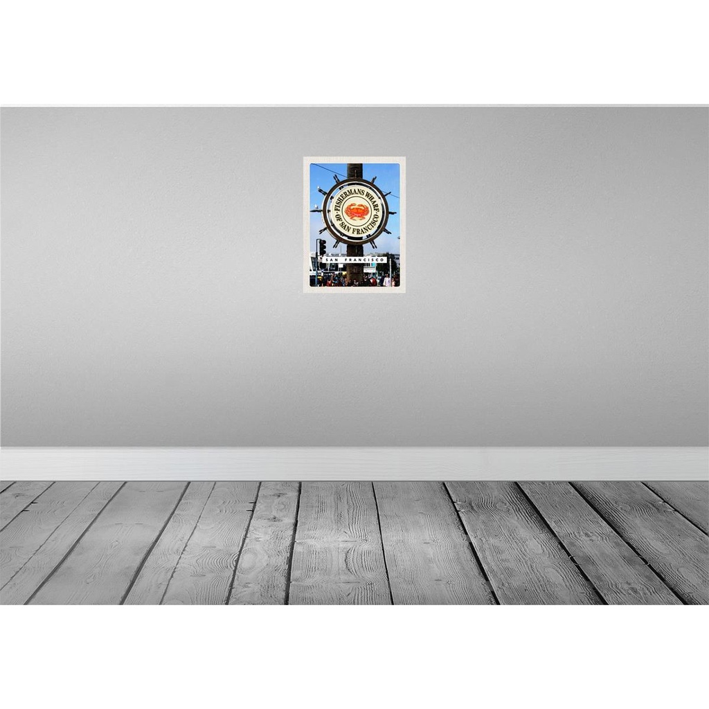 [LA-137173-H] Holzschild 40x30 cm San Francisco USA Fischermans Wharf Bildmotiv Reisemotiv Amerika Bild 2