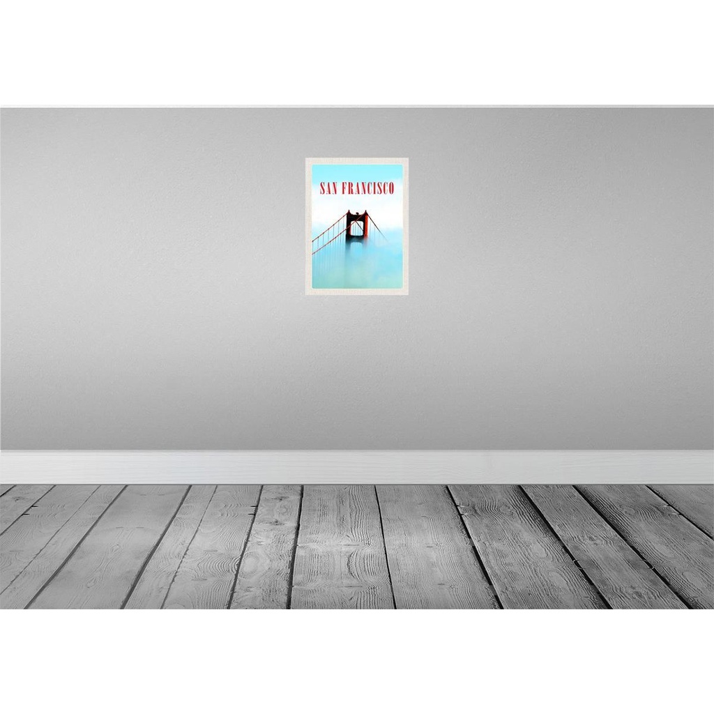 [LA-137174-H] Holzschild 40x30 cm San Francisco Brücke Himmel blau Bildmotiv Reisemotiv Amerika USA Bild 2