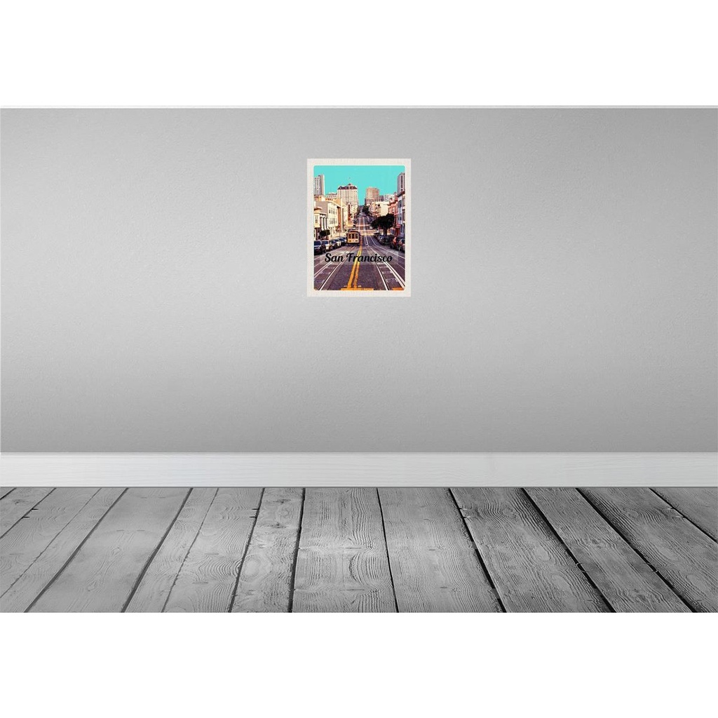 [LA-137178] Blechschild 40x30 cm San Francisco USA Urlaub Stadt Straße Straßenbahn Bildmotiv Reisemotiv Abenteuer Reisen Amerika Bild 2