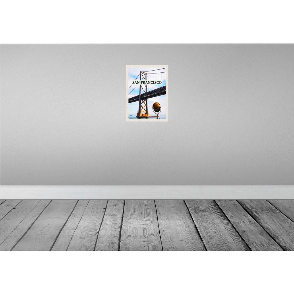 [LA-137179] Blechschild 40x30 cm San Francisco USA Urlaub Alcatraz Brücke Meer Bildmotiv Reisemotiv Abenteuer Reisen Amerika Bild 2
