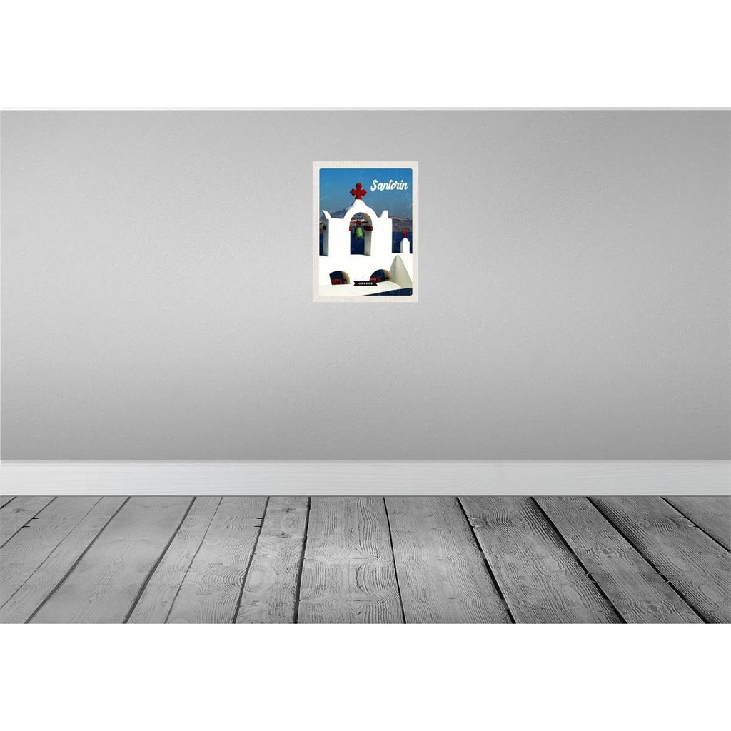 [LA-137188] Blechschild 40x30 cm Santorini Greece Urlaub Meer weiß blau Bildmotiv Reisemotiv Abenteuer Reisen Europa Bild 2