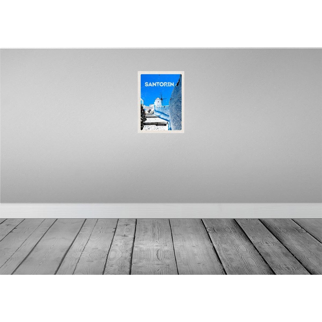 [LA-137189-H] Holzschild 40x30 cm Santorini Griechenland weiße Treppen Bildmotiv Reisemotiv Europa Bild 2