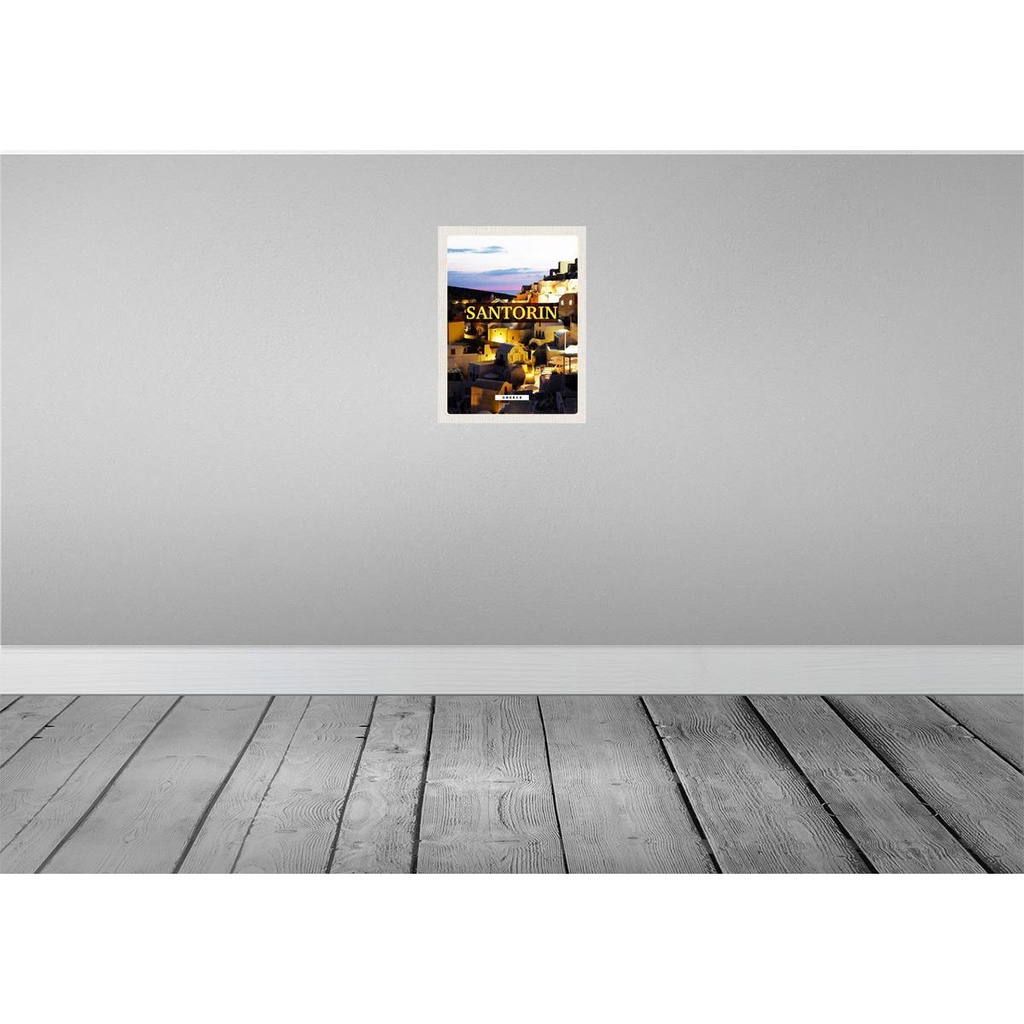 [LA-137190] Blechschild 40x30 cm Santorini Abend Europa Urlaub Aussicht auf die Stadt Bildmotiv Reisemotiv Abenteuer Reisen Bild 2